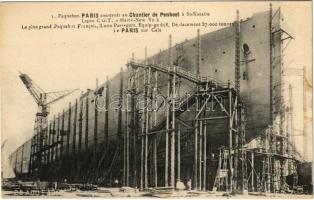 Paquebot Paris construit au Chantier de Penheet a St. Nazaire, Ligne C.G.T.-Havre-New York / SS Paris French Ocean liner
