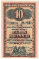 Sopronnyék / hadifogolytábor 1916. június 16. 10f arab sorozat- és sorszám T:I 
Adamo HHP-1.2