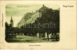 1908 Nagyenyed, Aiud; Bethlen főiskola, Református vártemplom. Winkler János kiadása / college, Calvinist fortified church (EB)