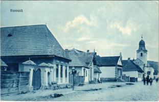 Bereck, Bereczk, Bretcu; utca, templom / street view, church