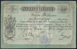 1911 Vadászjegy galgamácsai lakos részére / Hunter licence