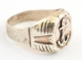 Ezüst(Ag) horgonymintás gyűrű, jelzett, méret: 61, nettó: 6,14 g