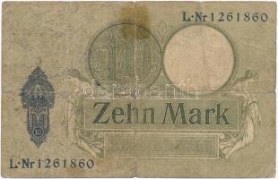 Német Birodalom 1906. 10M hét számjegyű sorszám T:III- szakadás
German Empire 1906. 10 Mark seven d...