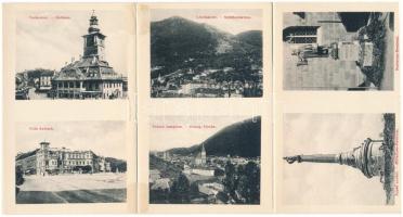 Brassó, Kronstadt, Brasov; leporello 5 lappal / leporellocard with 5 cards (hajtásnál szakadt / bent...