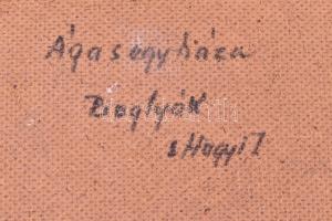 Siklódi Hegyi István (1917- ): Boglyák, Ágasegyháza. Olaj, farost, kissé sérült. Jelzett, hátoldalán...