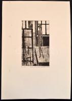 Stettner Béla (1928-1984): Modell (Álló akt). Rézkarc, papír, jelzett, ajándékozási sorokkal ("...