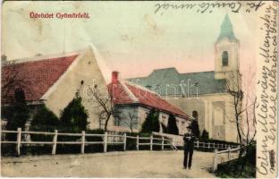 1907 Gyömöre, Gyömörő; utca, templom (fa)