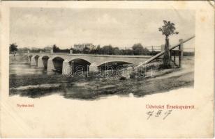 1907 Érsekújvár, Nové Zámky; Nyitra híd. Conlegner I. és fia kiadása / Nitra river bridge (EK)