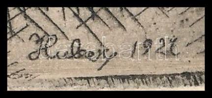 Dési Huber István (1895-1944): Ifjúkori önarckép, 1927. Rézkarc, papír, jelzett a karcon. Lap széle ...