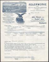 1908 Fried Zsigmond gyára fejléces számla, + Adlerweke Ag. fejléces számla