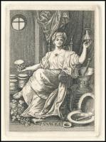 Nagy Zoltán (1916-1987): Panacea (növényi eredetű gyógyszerek görög istennője), rézmetszet, papír, j...