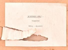 Weintrager Adolf (1927-1987): Vízparton (Dunánál?). Akvarell, papír, jelzett, üvegezett keretben, 33...