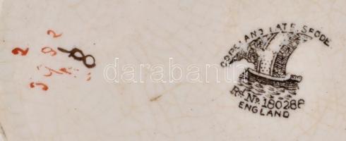 Copeland angol porcelán mokkás csésze, aljjal + tányér Kézzel festett, jelzett, kopásokkal