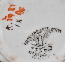 Copeland angol porcelán mokkás csésze, aljjal + tányér Kézzel festett, jelzett, kopásokkal