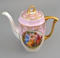 XX. sz eleje: Csehszlovák porcelán kiöntő, cukordoboz, nagy méretű tálca 46 cm. Matricás, jelzett, k...