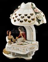 Roceram román porcelán lámpa. Kézzel festett, jelzett, kopásokkal. 40 cm