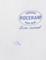 Roceram román porcelán lámpa. Kézzel festett, jelzett, kopásokkal. 40 cm