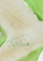 Herendi Tertia rózsa. Kézzel festett, jelzett, hibátlan 8x4 cm