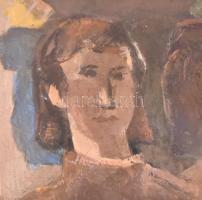 Gaál Imre Péter (1921-2013): Tükröződés (Portré). Olajtempera, plextol, farost, jelzett, hátoldalán ...