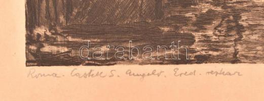 Olvashatatlan jelzéssel, magyar grafikus feltehetően 1920-as v. 30-as évekbeli alkotása: Róma, Caste...