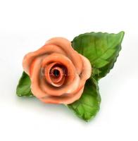 Herendi rózsa. Kézzel festett, jelzett, kis lepattanással 8x5,5 cm