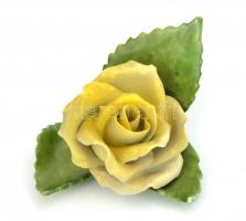 Herendi Tertia rózsa. Kézzel festett, jelzett, kis lepattanással 8x5,5 cm