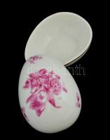Herendi tojás bonbonniere virág mintával. Kézzel festett, jelzett, hibátlan 8 cm