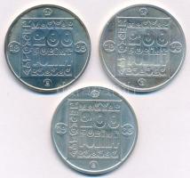 1985. 200Ft Ag (3xklf) "Természetvédelem - Mocsári Teknős, Vadmacska, Vidra" T:BU 
Adamo ...