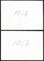 1956 2 db vintage fotó, Budapest, F.K.V. (Fővárosi Közlekedési Vállalat) hajó átkel a Dunán a Margit...