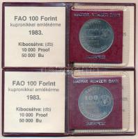 1983. 100ft Cu-Ni "FAO-SOROZAT II. - Több gabonát a világnak" (2xklf) eredeti tokban, tanúsítvánnyal T:BU,PP (eredetileg PP) Adamo EM72