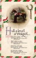 1917 Hull a levél a virágról... / WWI K.u.K. (Austro-Hungarian) military art postcard (EK)