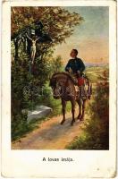 A lovas imája / WWI K.u.K. (Austro-Hungarian) military art postcard. Emge Nr. 125. + M. kir. gyulai 2. népfelkelő ezred III. hadtáp zászlóalj (EK)