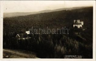1931 Léka, Lockenhaus; Schloss und Calvarienberg / vár és Kálvária-hegy. Foto-Technik A. Stefsky / castle, calvary hill (EK)