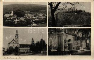 1942 Léka, Lockenhaus; látkép, vár, templom, belső. Franz Mörtl felvétele / general view, castle, church, interior (EK)