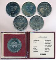 1982. 100Ft Cu-Ni "Labdarúgó világbajnokság 1982" eredeti tokban, tanúsítvánnyal + 1985. 1...