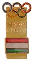 1972. München 1972 olimpiai részvételi műgyantás jelvény (36x19mm) T:2 Hungary 1972. München 1972 Olympic participation synthetic resin badge (36x19mm) C:XF