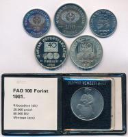 1981. 100Ft Ni "FAO I. - Világélelmezési nap" tokban, tanúsítvánnyal + 1984. 20Ft Cu-Ni &q...