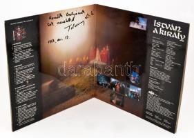István a király, bakelitlemez, tokjában, aláírásokkal, közte: Boldizsár Miklós, Bródy János, Szörény...