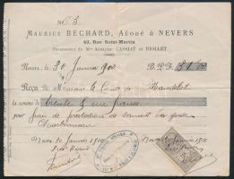 2 db dokumentum francia okmánybélyegekkel