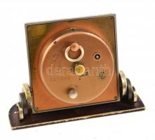 Imhof art deco 8 napos ébresztőóra. Mükösik, de a csörgő javításra szorul 12x8 cm