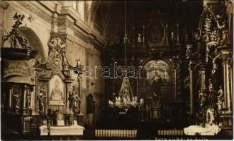 1931 Rohonc, Rechnitz; Kath. Kirche / Római katolikus templom, belső. R. Vollkron kiadása / Catholic church, interior. photo