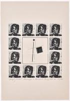 Joseph Kádár (1936-2019): Hommage á Kassák. Elektrografika, papír, jelzett, sorszámozott . 24x23 cm