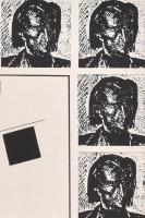 Joseph Kádár (1936-2019): Hommage á Kassák. Elektrografika, papír, jelzett, sorszámozott . 24x23 cm