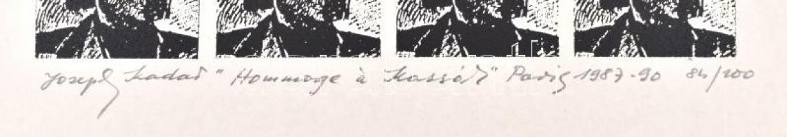 Joseph Kádár (1936-2019): Hommage á Kassák. Elektrografika, papír, jelzett, sorszámozott . 24x23 cm
