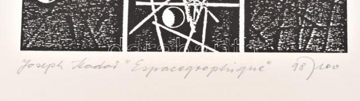 Joseph Kádár (1936-2019): Espace Graphique szitanyomat a dualista sorozatból papír, jelzett, sorszám...