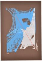 Hervé, Rodolf (1957-2000): Eiffel-torony. Szitanyomat, papír, jelzett, számozott (31/40), 34,5x21 cm