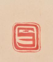 cca 1960 Buddha. Jelzett kínai tusrajz, Kalligráfiákkal. Üvegezett keretben. 33x70 cm