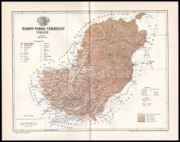 cca 1890-1900 35 db magyarországi vármegyés térkép, közte: Maros-Torda, Abauj-Torna, Alsó-Fehér, stb...