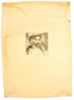 Szász E jelzéssel: 2 db rézkarc. 10x9 cm