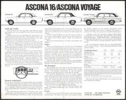 cca 1970 Opel Manta és Ascona szórólapok a/4-es méretben